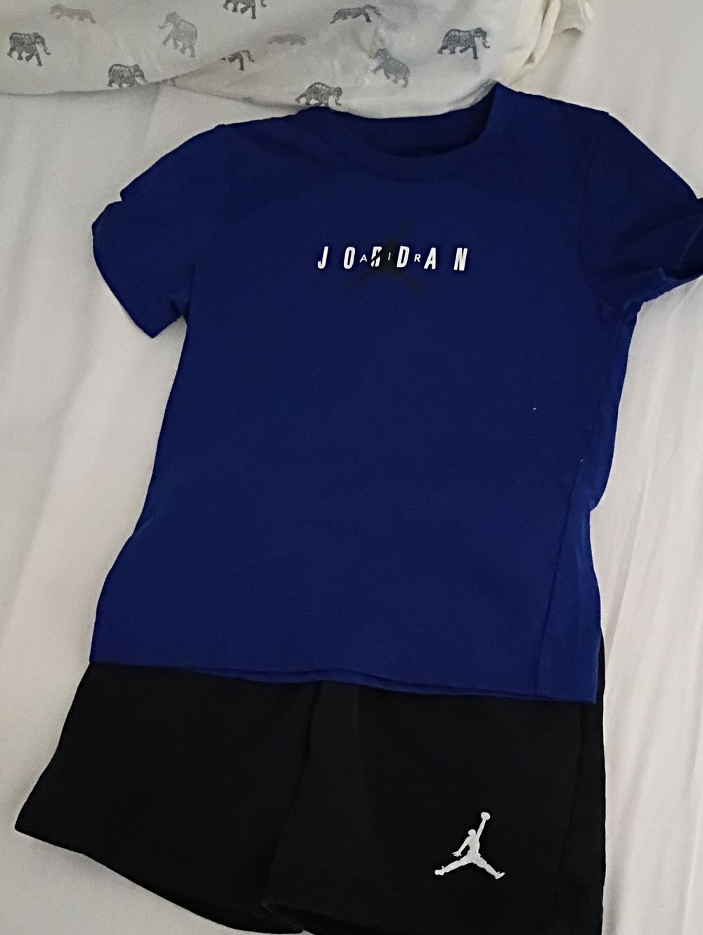 4T Jordan Royal Blue Tee with Black Jordan Shorts